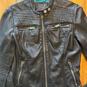 Superdry Quilted Black Leather Jacket